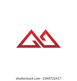 Triangle conenct line logo vector image
