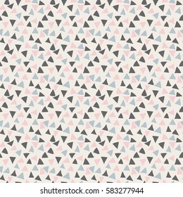 Triangle Confetti Background Pattern. Repeating Triangle Vector Pattern. Cute Triangle Vector Background