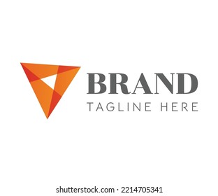 Triangle connection ribbon abstract vector logo design. Creative arrow icon, colorful shape vector. Company identity for business, technology, digital, finance, investment, education, construction.
