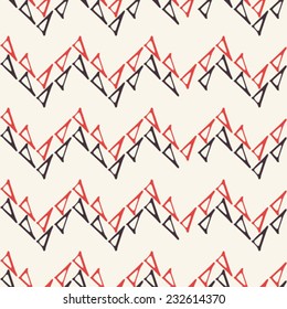 Triangle contour chevron background. Seamless pattern. Vector.
