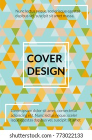 Triangle Cover Design.  Background with Triangle Shapes of Different colors. Template for Business Broshure,
Cover Book, Flyer, Card. Fresh Template for Your Design