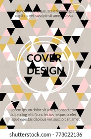 Triangle Cover Design.  Background with Triangle Shapes of Different colors. Template for Business Broshure,
Cover Book, Flyer, Card. Fresh Template for Your Design