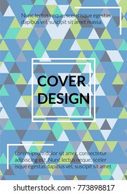 Triangle Cover Design.  Background with Triangle Shapes of Different colors. Template for Business Broshure,
Cover Book, Magazine, Leaflet, Booklet. Fresh Template for Your Design