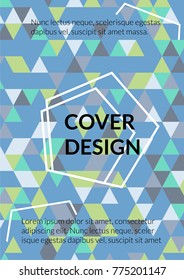 Triangle Cover Design.  Background with Triangle Shapes of Different colors. Template for Business Broshure,
Cover Book, Flyer, Card. Amazing Template for Your Design