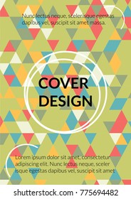 Triangle Cover Design.  Background with Triangle Shapes of Different colors. Template for Business Broshure,
Cover Book, Magazine, Leaflet, Booklet. Fresh Template for Your Design
