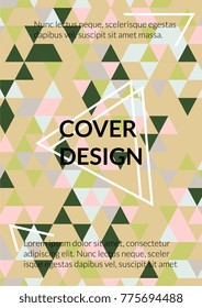 Triangle Cover Design.  Background with Triangle Shapes of Different colors. Template for Business Broshure,
Cover Book, Flyer, Card. Cool Template for Your Design