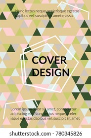 Triangle Cover Design.  Background with Triangle Shapes of Different colors. Template for Business Broshure,
Cover Book, Flyer, Card. Amazing Template for Your Design