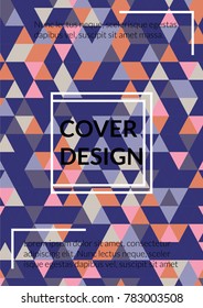 Triangle Cover Design.  Background with Triangle Shapes of Different colors. Template for Business Broshure,
Cover Book, Flyer, Card. Amazing Template for Your Design