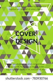 Triangle Cover Design.  Background with Triangle Shapes of Different colors. Template for Business Broshure,
Cover Book, Magazine, Leaflet, Booklet. Cool Template for Your Design