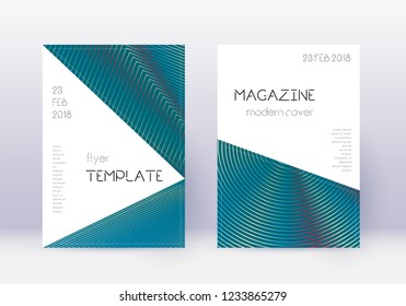 Triangle cover design template set. Red abstract lines on white blue background. Indelible cover design. Fine catalog, poster, book template etc.