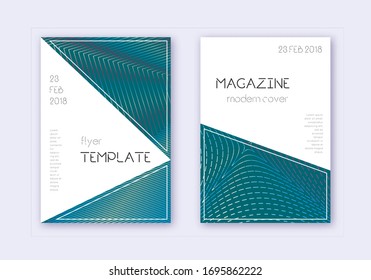 Triangle cover design template set. Red white blue abstract lines on dark background. Indelible cover design. Majestic catalog, poster, book template etc.
