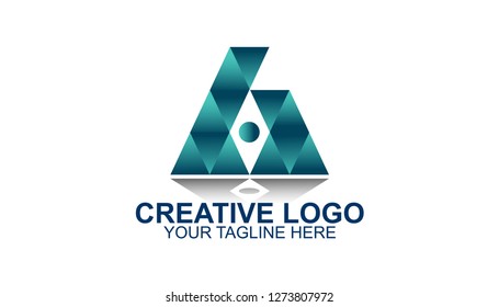 Triangle creative logo, modern style, design template for corporate identity, business card, flyer