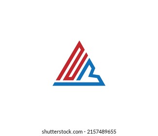 Triangle Creative NM Letter Logo Symbol Design Konzept Vektorgrafik.
