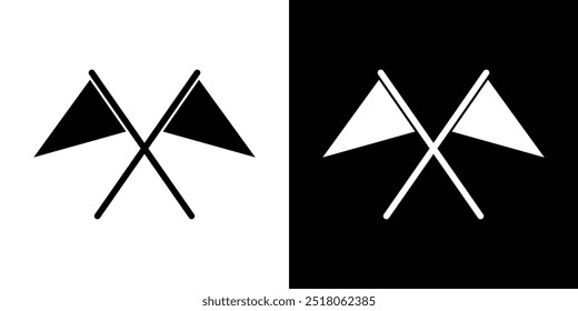 triangle crossed flags icon isolated. Vector