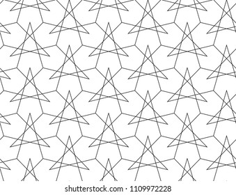 TRIANGLE CROSSING LINE SEAMLESS VECTOR PATTERN. TAPPING GEOMETRIC MONOCHROME TEXTURE