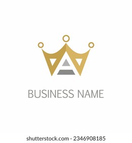 Triangle crown company logo vector image