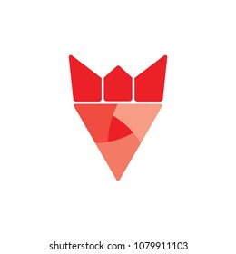 triangle with crown design logo