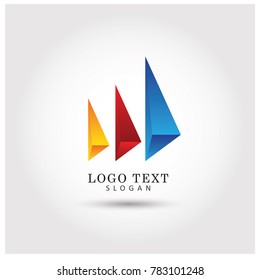 Triangle Crystal Symbol & Icon Logo Vector Template