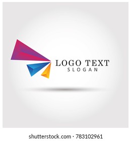 Triangle Crystal Symbol & Icon Logo Vector Template