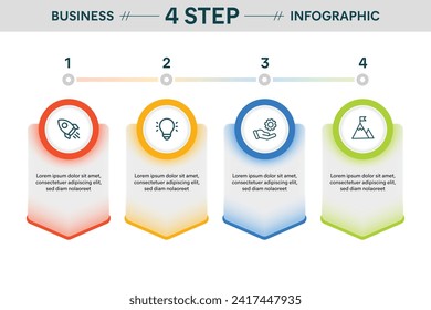 Triangle Cube Stand Glassmorphism Infographic. 4 options, steps, parts, segments. Timeline business marketing concept infographic vector illustration.