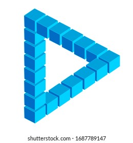 triangle cubes optical illusion graphic in vector quality