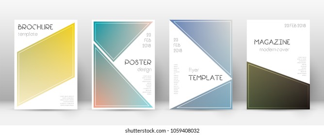 Triangle curious template for Brochure, Annual Report, Magazine, Poster, Corporate Presentation, Portfolio, Flyer. Bewitching color transition cover page.