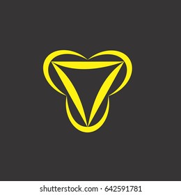 triangle and curve object design logo
