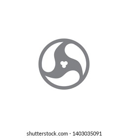 triangle curves flow rotate circle logo