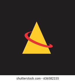 triangle with curves object design logo