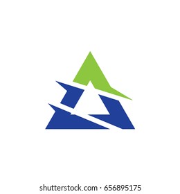 triangle cut letter A icon logo template