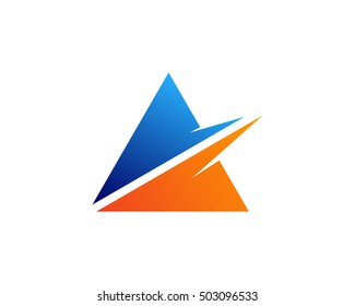 Triangle Cut Letter A Logo Design Template
