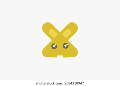 Triangle cute rabbit or hamster face logo