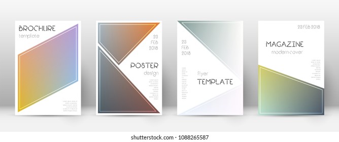 Triangle cute template for Brochure, Annual Report, Magazine, Poster, Corporate Presentation, Portfolio, Flyer. Bewitching color transition cover page.