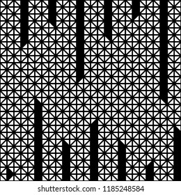 Triangle cuts vertical line pattern vector. Mosaic white and black background. Design print for textile, wallpaper, background. Set 2