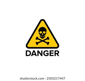 Triangle danger logo sign on white background, Vector illustration.