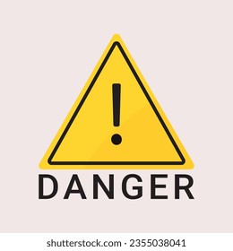 Signo de peligro triangular: Elemento de precaución de atención aislado en fondo blanco