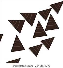 Triangle dark chocolate pieces in seamless pattern style. Ideal vector illustration for World Chocolate Day or dessert-themed designs.