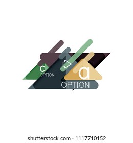Triangle data visualization design, option infographic layout. Vector illustration