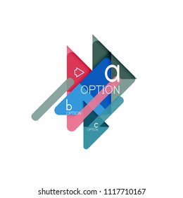Triangle data visualization design, option infographic layout. Vector illustration