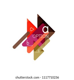 Triangle data visualization design, option infographic layout. Vector illustration