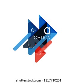 Triangle data visualization design, option infographic layout. Vector illustration