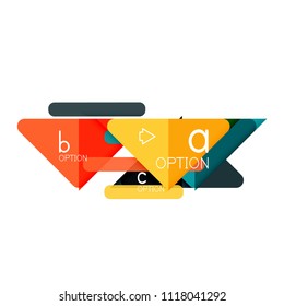 Triangle data visualization design, option infographic layout. Vector illustration