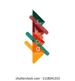 Triangle data visualization design, option infographic layout. Vector illustration