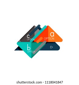 Triangle data visualization design, option infographic layout. Vector illustration