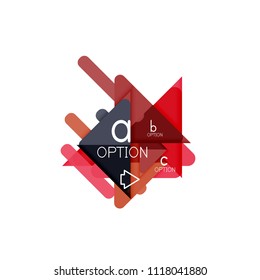 Triangle data visualization design, option infographic layout. Vector illustration