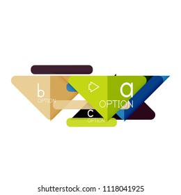 Triangle data visualization design, option infographic layout. Vector illustration