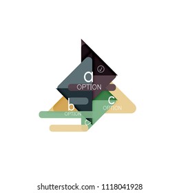 Triangle data visualization design, option infographic layout. Vector illustration