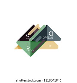 Triangle data visualization design, option infographic layout. Vector illustration