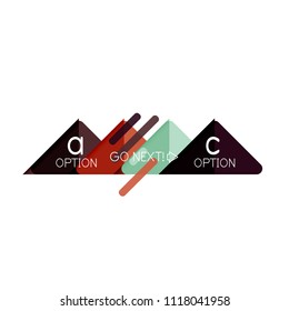 Triangle data visualization design, option infographic layout. Vector illustration