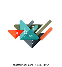 Triangle data visualization design, option infographic layout. Vector illustration